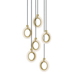 Halo Color-Select Multi-Light Pendant - Antique Brass / Frosted
