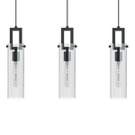 Houston Linear Multi-Light Pendant - Black / Clear