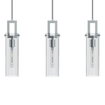 Houston Linear Multi-Light Pendant - Satin Nickel / Clear
