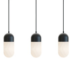 Irvine Color-Select Linear Multi-Light Pendant - Black / Frosted