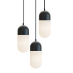 Irvine Color-Select Round Multi-Light Pendant - Black / Frosted