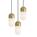 Irvine Color-Select Round Multi-Light Pendant - Antique Brass / Frosted