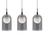 Kiran Linear Multi Light Pendant - Black / Smoke