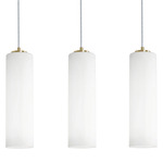 Leo Linear Multi Light Pendant - Antique Brass / White