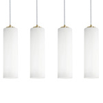 Leo Linear Multi Light Pendant - Antique Brass / White
