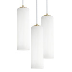 Leo Round Multi Light Pendant - Antique Brass / White