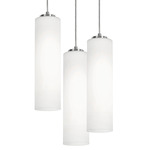 Leo Round Multi Light Pendant - Satin Nickel / White