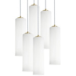 Leo Round Multi Light Pendant - Antique Brass / White