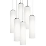 Leo Round Multi Light Pendant - Satin Nickel / White