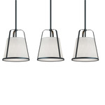 Lizzette Linear Multi-Light Pendant - Black / White