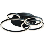 Orbit Color-Select Semi Flush Ceiling Light - Black / Frosted