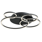 Orbit Color-Select Semi Flush Ceiling Light - Black / Frosted