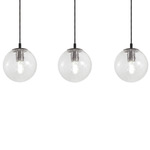Palla Linear Multi-Light Pendant - Black / Clear