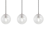 Palla Linear Multi-Light Pendant - Satin Nickel / Clear