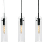 Vista Linear Multi-Light Pendant - Black / Clear