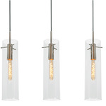 Vista Linear Multi-Light Pendant - Satin Nickel / Clear