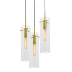 Vista Multi-Light Pendant - Antique Brass / Clear