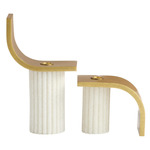 Ivanna Candleholders Set of 2 - Ivory / Antique Brass