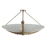 Karlsen Semi Flush / Pendant - Antique Brass / Frosted