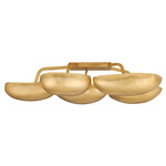 Theo Semi Flush Ceiling Light - Gold Leaf