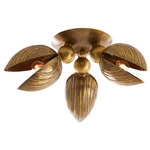 Inessa Ceiling Flush Light - Vintage Brass