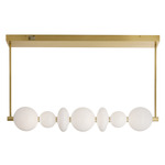 Raphael Linear Chandelier - Antique Brass / Opal