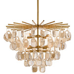 Jacqueline Chandelier - Antique Brass / Amber