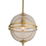 Irene Pendant - Antique Brass / Smoke Seeded