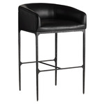 Osbourne Bar Stool - Blackened Iron / Black Leather