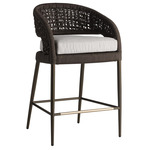 Juri Outdoor Bar / Counter Stool - Charcoal Brown / Porpoise