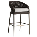 Juri Outdoor Bar / Counter Stool - Charcoal Brown / Porpoise