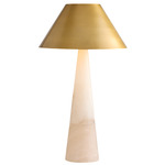 Chanell Table Lamp - Alabaster / Antique Brass