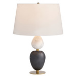 Aubrey Table Lamp - Black Marble / Off White Linen