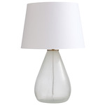 Tiber Table Lamp - Clear Seedy / White Linen