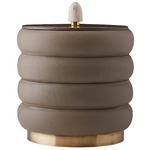 Valen Ice Bucket - Dove Gray Leather / White Marble