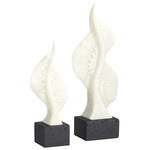 Hiro Sculptures Set of 2 - Charcoal / Ivory