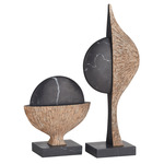 Flojo Sculptures Set of 2 - Black Marble / Ash