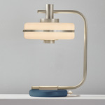 Masina Table Lamp - Satin Nickel / Textured Blue