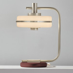 Masina Table Lamp - Satin Nickel / Oxblood