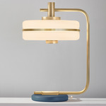 Masina Table Lamp - Brushed Brass / Textured Blue