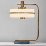 Masina Table Lamp - Antique Brass / Textured Blue