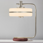 Masina Table Lamp - Satin Nickel / Oxblood