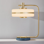 Masina Table Lamp - Brushed Brass / Textured Blue