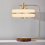 Masina Table Lamp - Brushed Brass / Oxblood