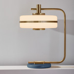 Masina Table Lamp - Antique Brass / Textured Blue
