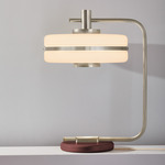 Masina Table Lamp - Satin Nickel / Oxblood
