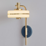 Masina Wall Light - Brushed Brass / Textured Blue