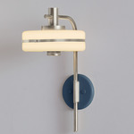 Masina Wall Light - Satin Nickel / Textured Blue