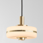 Masina Small Pendant - Brushed Brass / Opal