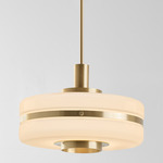 Masina Pendant - Brushed Brass / Opal